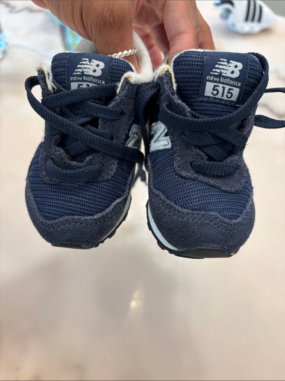 New Balance Kids Navy and White 515 Sneaker